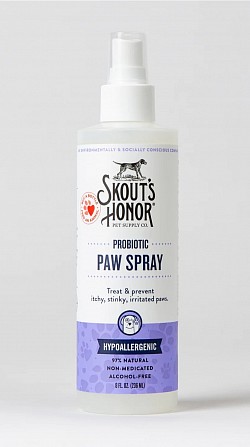 Skouts honor probiotic paw spray